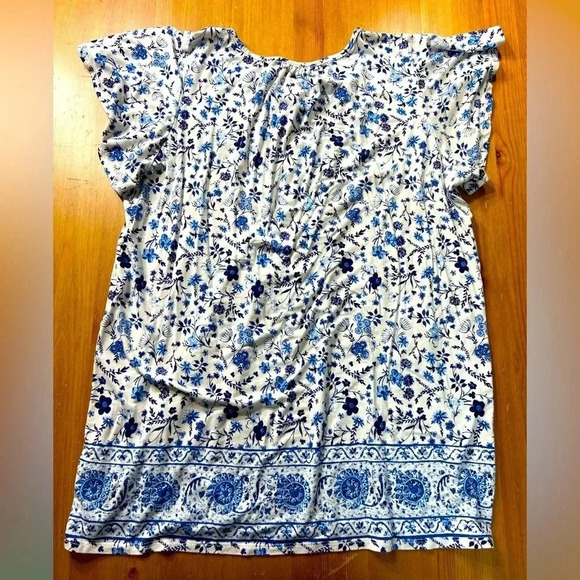 Dalia Summery Floral Boho Short  Sleeve Top - Picture 1 of 6